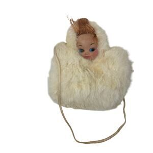 Vintage 70s Hand Warner Off White with girl doll face and strap